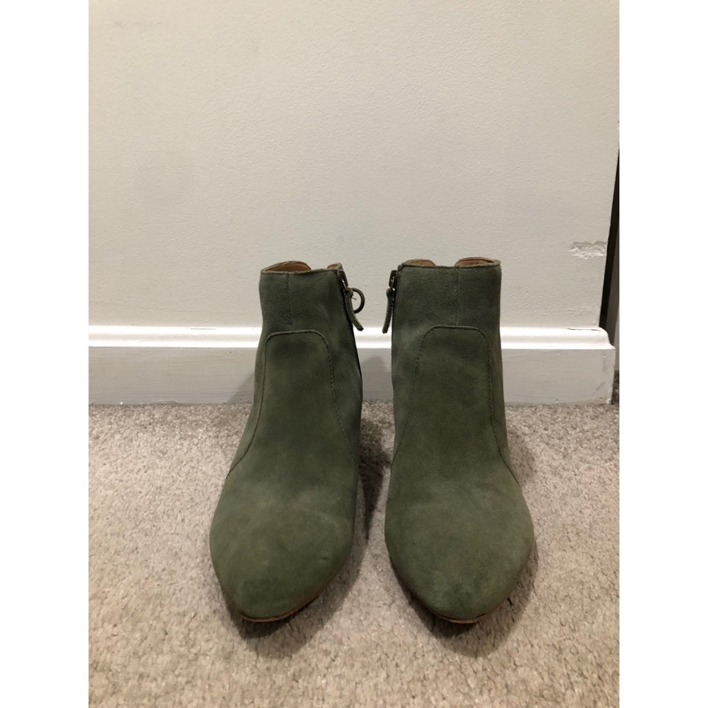 Tahari Suede Olive Booties